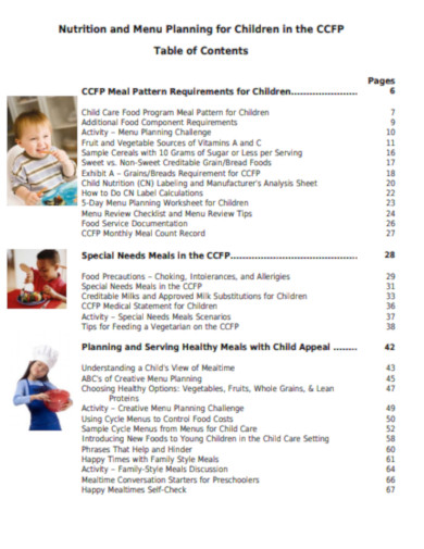 nutrition menu planning for children