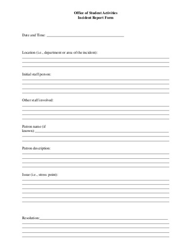 Student Incident Report - 21+ Examples, Format, Pdf | Examples