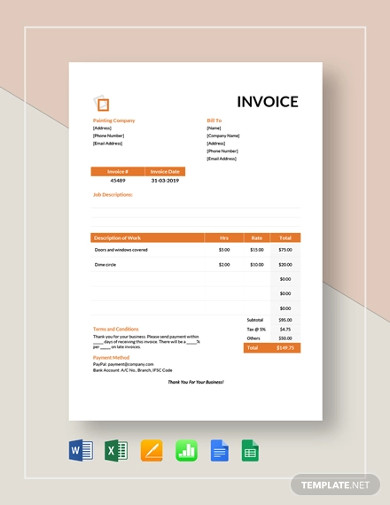 Painting Services Invoice Template
