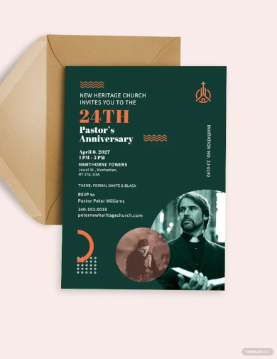 pastors anniversary church program invitation template