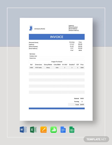 Photography Invoice Template