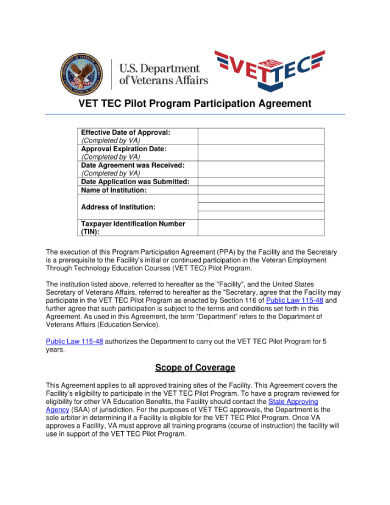 Pilot Program Participation Agreement