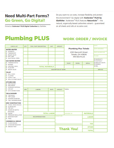 plumbing work invoice form1