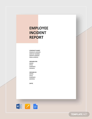 printable employee incident report template