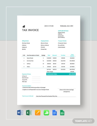 printable tax invoice 