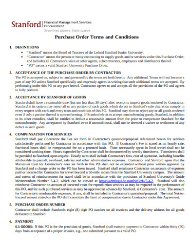 purchase order terms and conditions