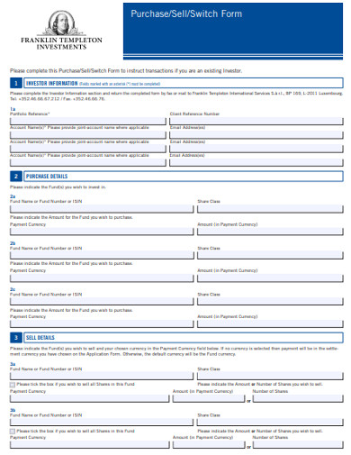 purchase switch form