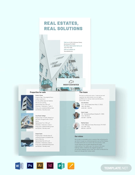 residential realestatebroker bi fold brochure template