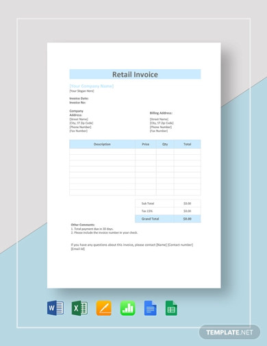 retail invoice template