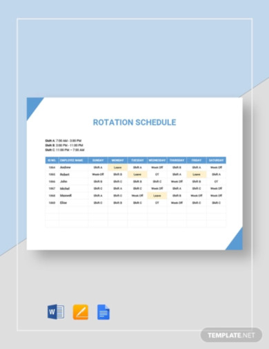 rotation schedule template