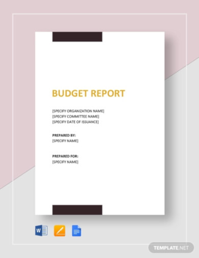 sample budget report template