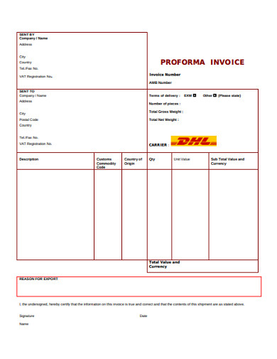 sample proforma invoice