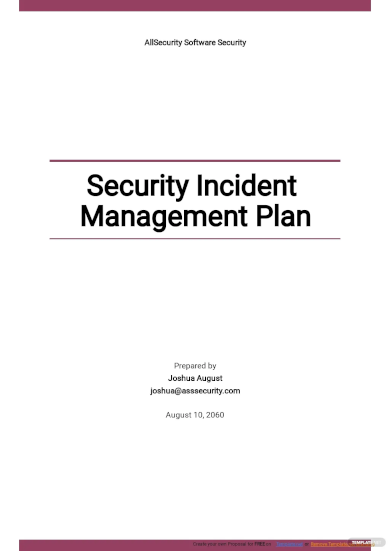 security incident management plan template