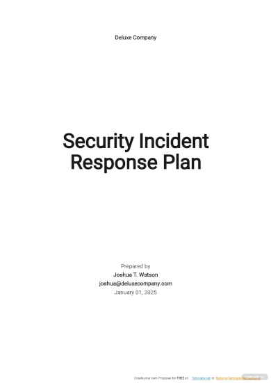security incident response plan template