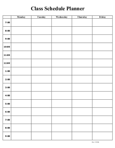 simple class planner