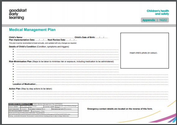 simple medical management plan