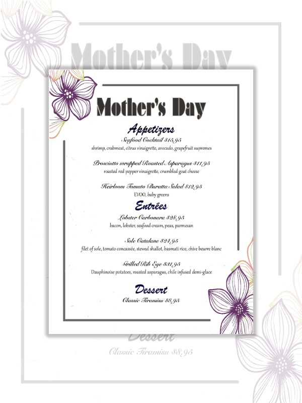 Mother s Day Menu 10 Examples Format Pdf Examples