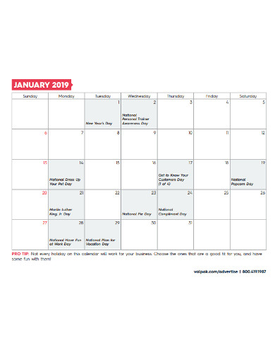 Small Business Marketing Calendar 
