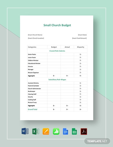 small church budget template