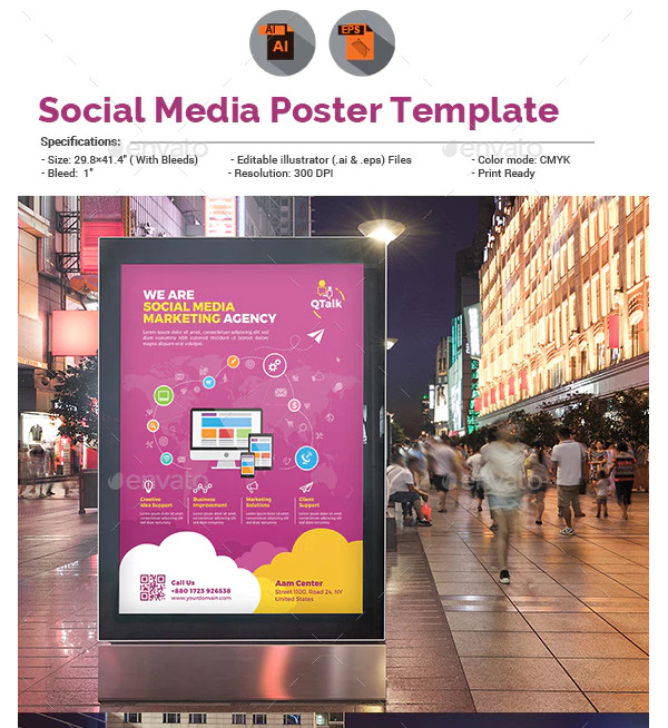 social media marketing poster