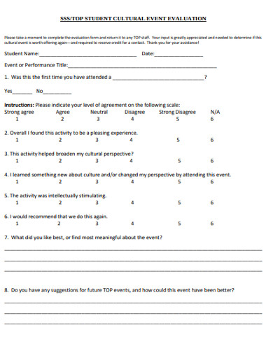 Event Evaluation Form - 15+ Examples, Format, Pdf | Examples