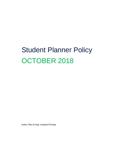 student planner policy 