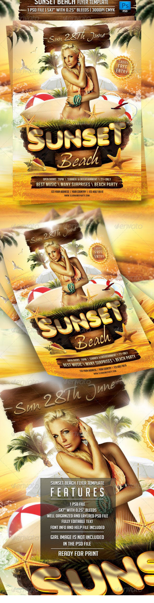 sunset beach flyer