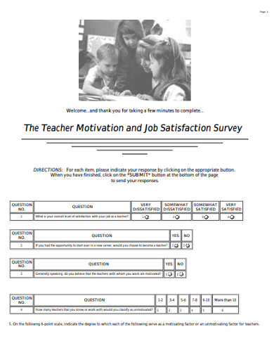 teacher motivation and job satisfaction survey