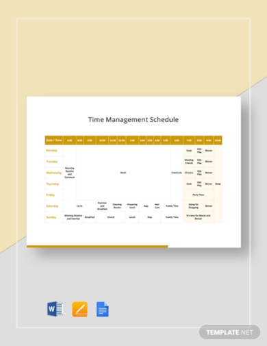 time management schedule template