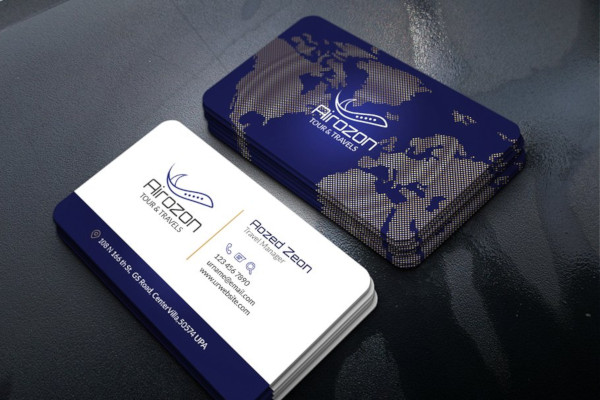 visiting card design for tours and travels