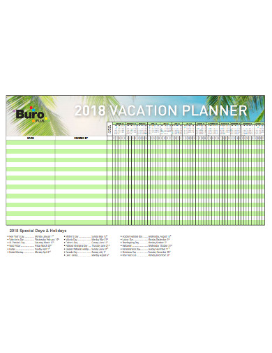 vacation planner in pdf