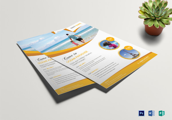 vacation travel flyer template