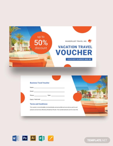 vacation travel voucher template