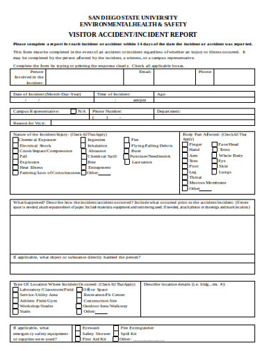 visitor incident report form