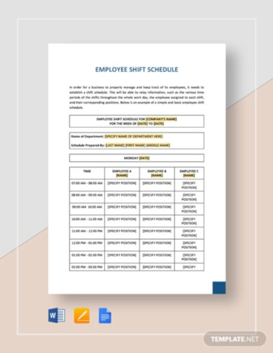 Weekly Employee Shift Schedule Template