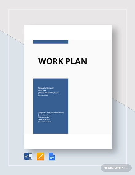 Work Plan Format Template