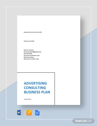 advertising consulting business plan template