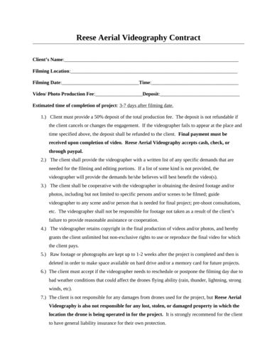 aerial videography contract