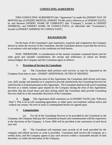 basic consulting agreement template 