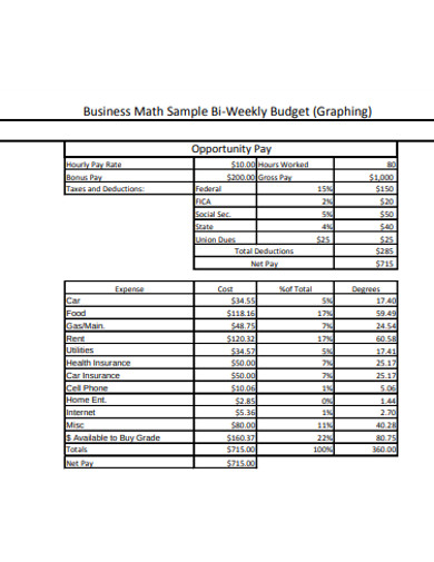 FREE 4 Bi Weekly Budget Examples Templates PDF Examples
