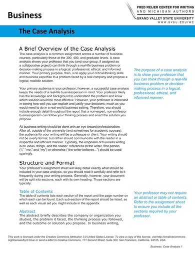 Business Case Analysis