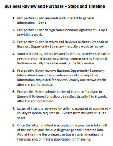 business review timeline 