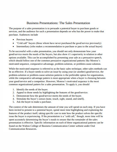 Sales Presentation - 15+ Examples, Format, Doc, PDF