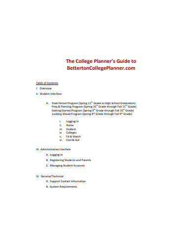 college planner guide 