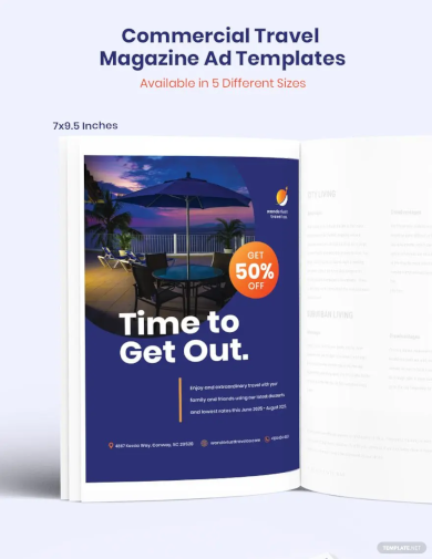 commercial travel magazine ads template