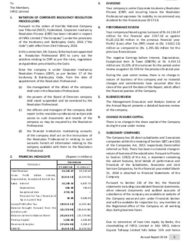 company annual report format example