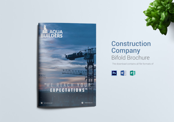 construction company bi fold brochure 