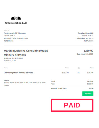 consulting invoice sample