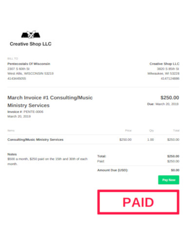 Consulting Invoice Sample