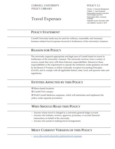 Corporate Travel Policy - 9  Examples, Format, Pdf | Examples